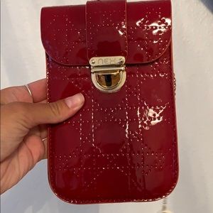 Mini red purse with cold clutch